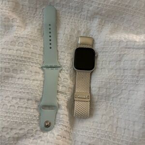 Apple Smartwatch with Silver and Gray Bands